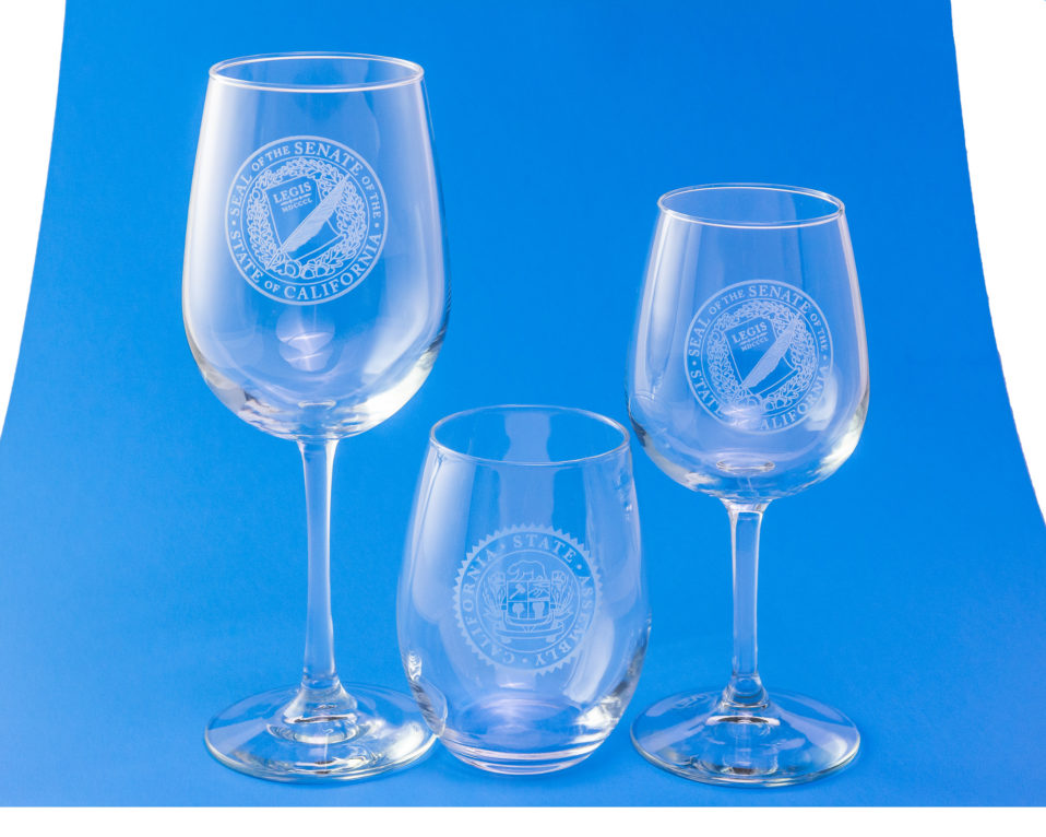 Wine Glasses with Senate Seal