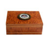 burlwood keepsake box with assembly seal